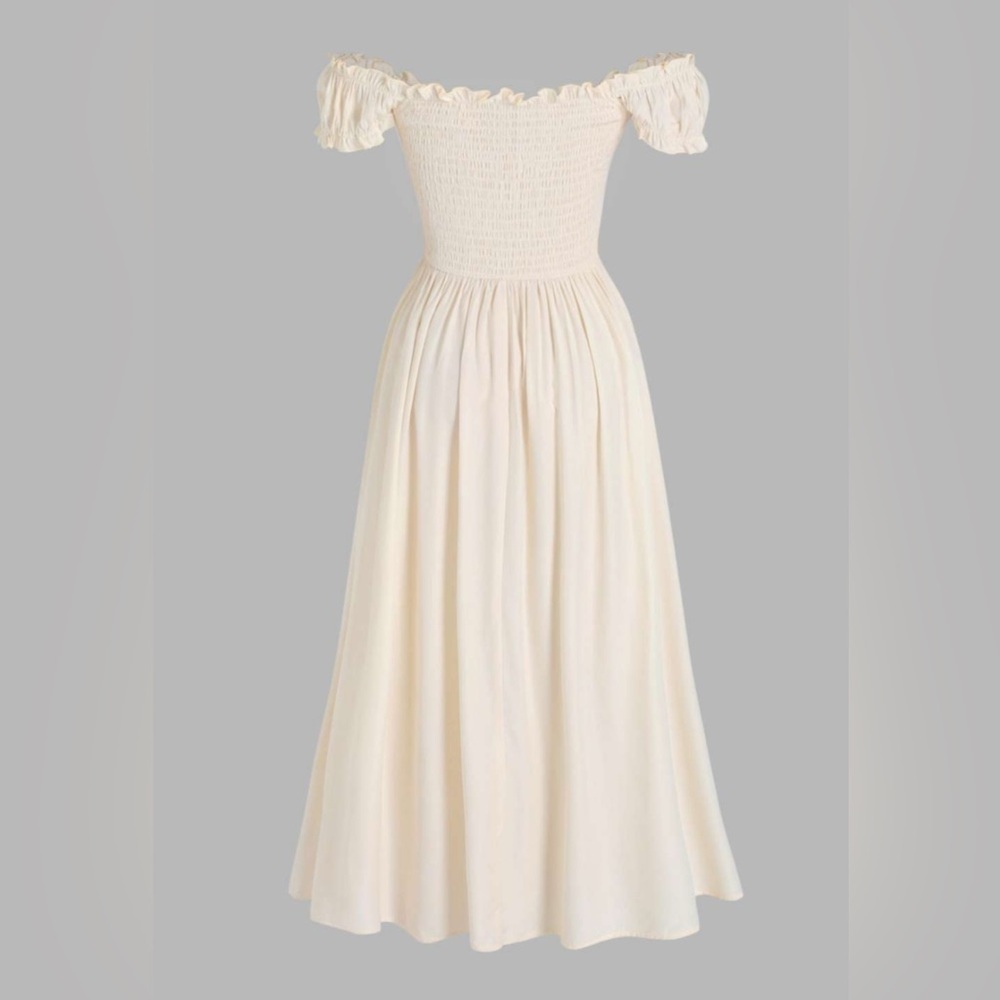 CIDER,SOLID RUFFLES LACE UP MAXI DRESS - Picture 3 of 10